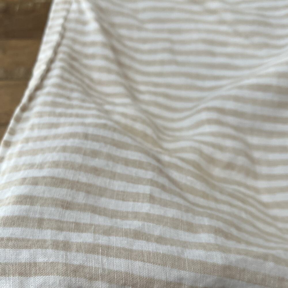 Quince King Pillow Shams Set of 2 100% Linen Striped beige & Ivory - Picture 6 of 9